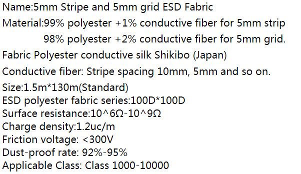 5mm pólýester esd efni