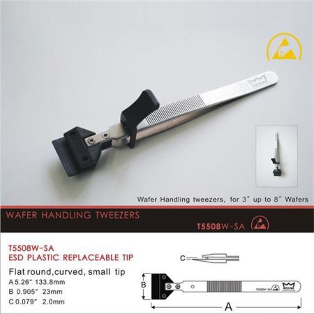 ESD Wafer Meðhöndlun Tweezer
